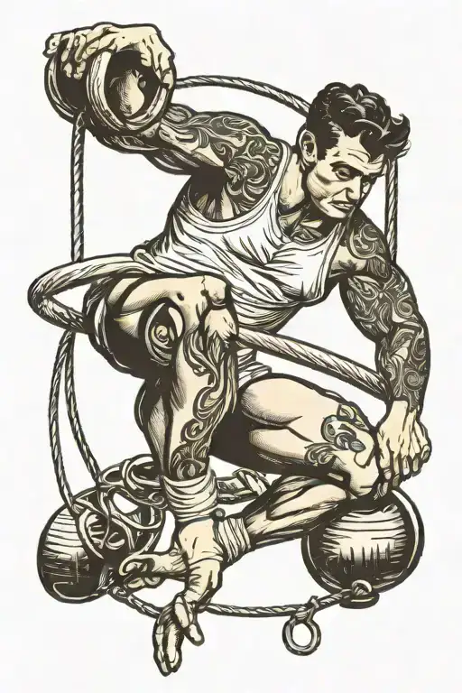 Gymnast On Rings Western Traditional