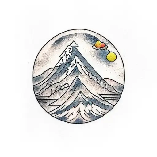 A Mountain A Tree And A Wheat Bundle