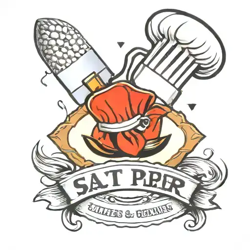 Chef Knifes Salt Pepper Cardinal Point Chefs Hat