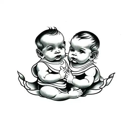 Two Babies With A Gemini Sign