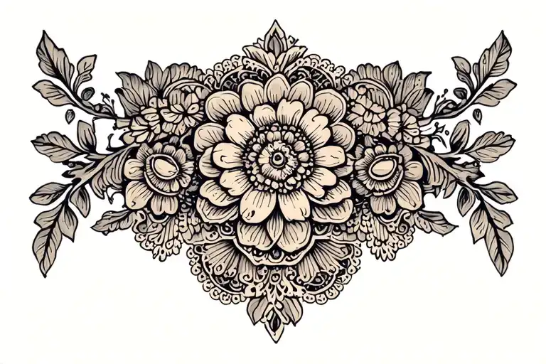 Lace Design In A Line To Go On Lower Back