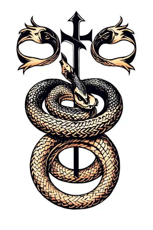 Nordic Protection Rune And Snake