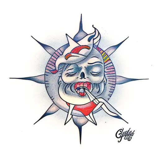 Gin And Tonic Glass With Sun