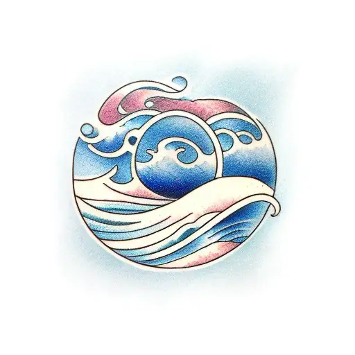 Simple Ocean Wave Blue Linear