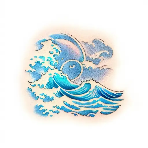 Simple Ocean Wave Blue Linear