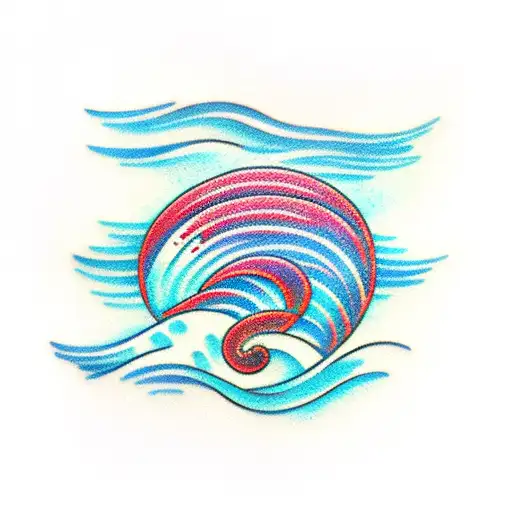 Simple Ocean Wave Blue Linear