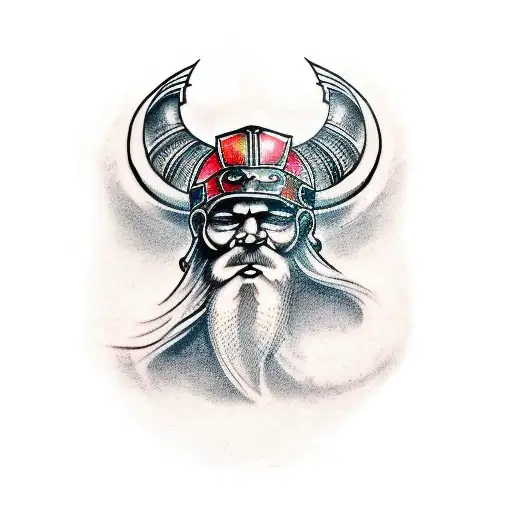 Viking Style Shoulder Tattoo That Goes To The Middle Of The Upper Arm And Ends In A Black Stripe