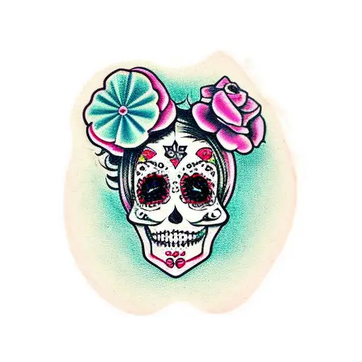 Sugar Skull Cowgirl Pinup