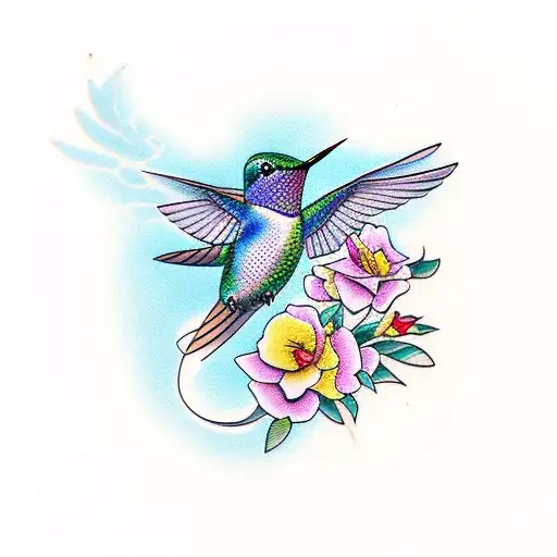 Hummingbird And Camellia