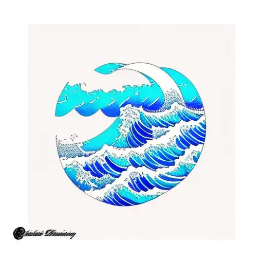 Simple Blue Ocean Wave With Horizon