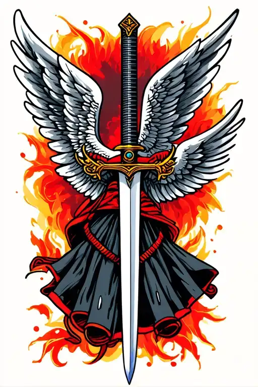 Katana With An Angel Wing Attached
