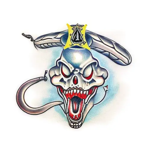 Dagger Snake Alrededor De Una Daga Muy Detallado