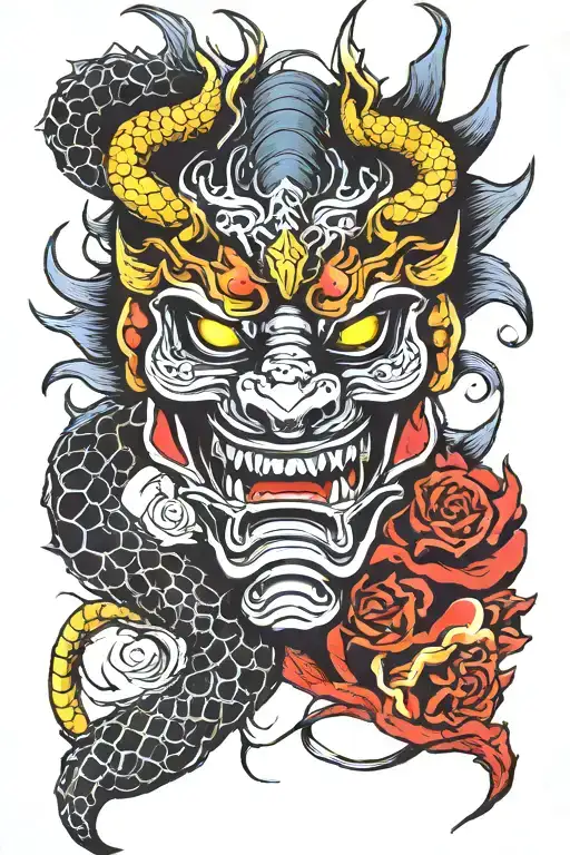 Dragon And Samurai Mask