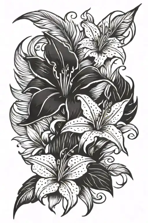 Feather And Lily Flower