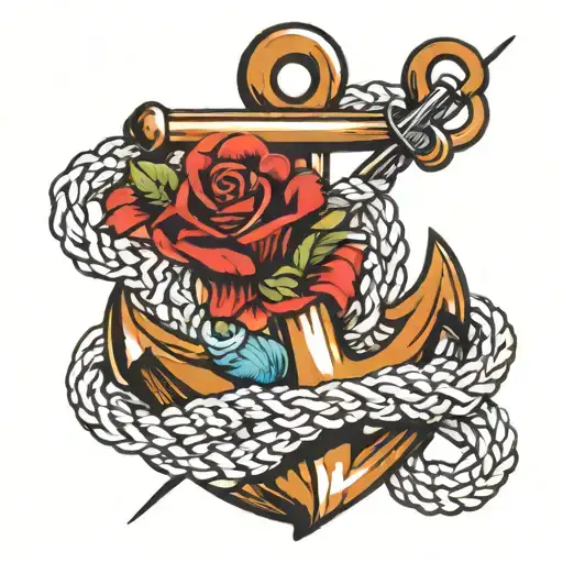 Anchor And Ropes Knotted Together