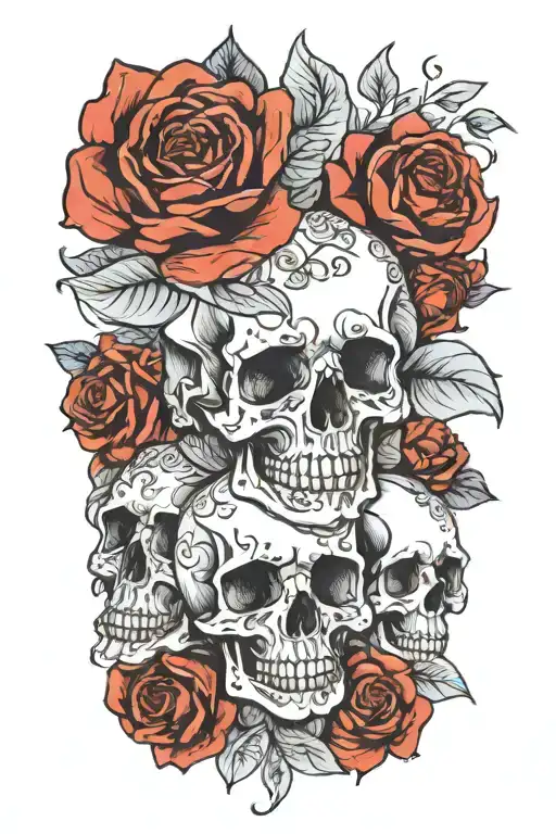 Skulls And Flower