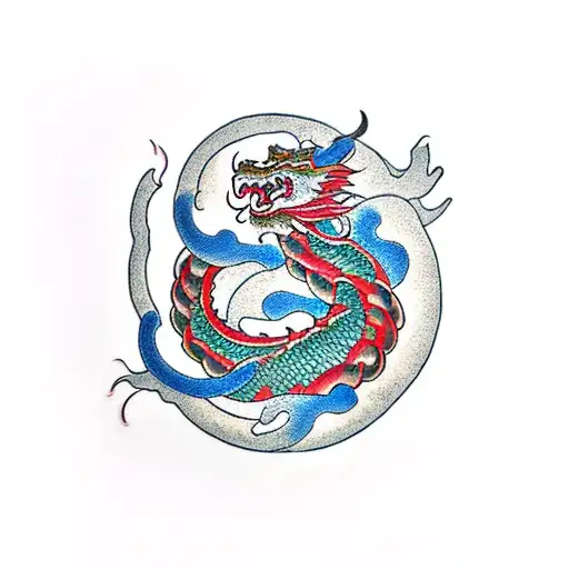 An Eastern Dragon Coiled Around A Traditional Japanese Temple