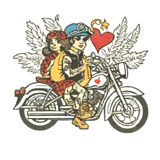 Love Peace Children Motorcycle