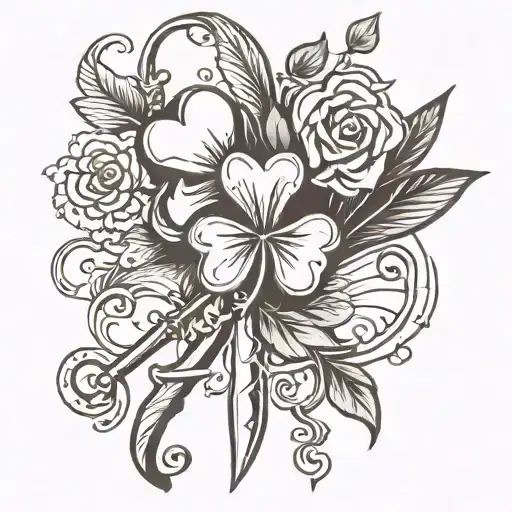 Dagger And Four Leaf Clover