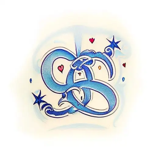 Love Symbol With Cursive Initials C And R