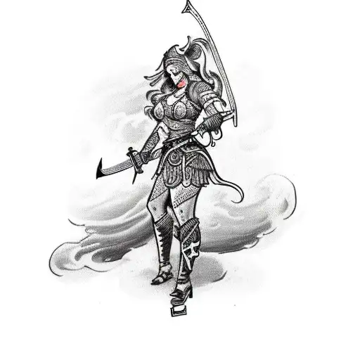 Woman Warrior With Sword