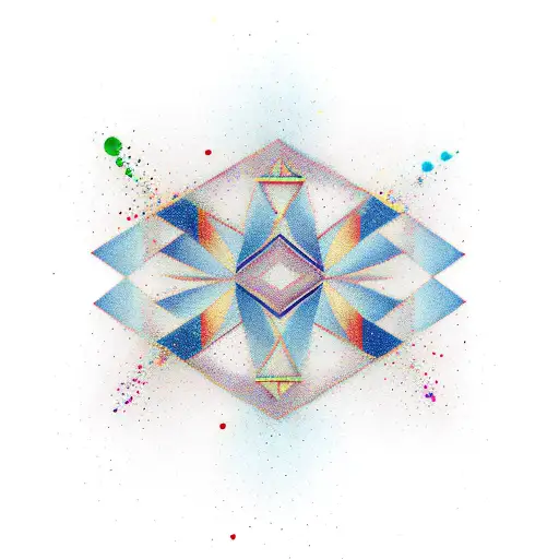 An Abstract Geometric Design Inspired By The Colors And Shapes Of A Paint Splatter