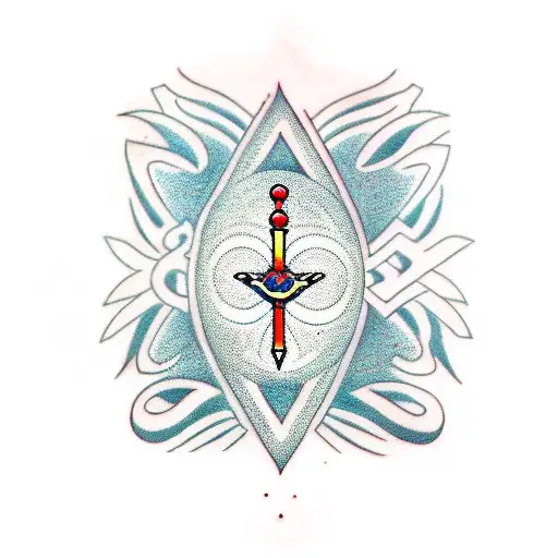 Ankh Symbol And Flower