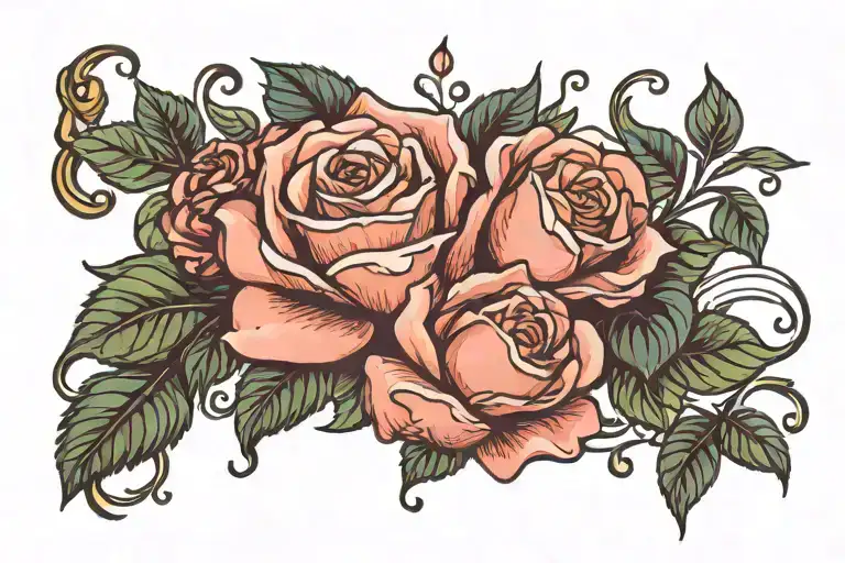 Roses And Water Lily Armband