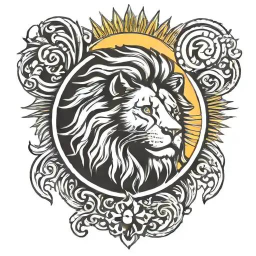 Lion With Sun Back