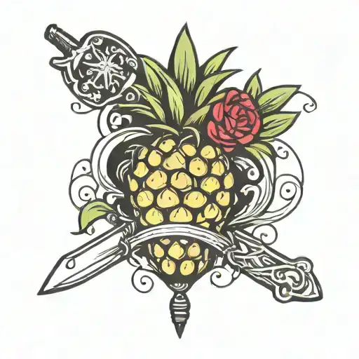 Sword Blood Heart Pineapple
