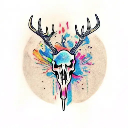 Colorful Deer Skull Mushroom