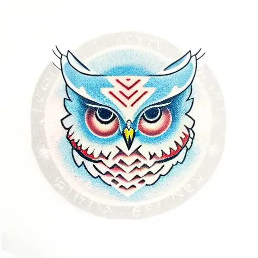 Twin Peaks Owl Cave Symbol With Blue Rose