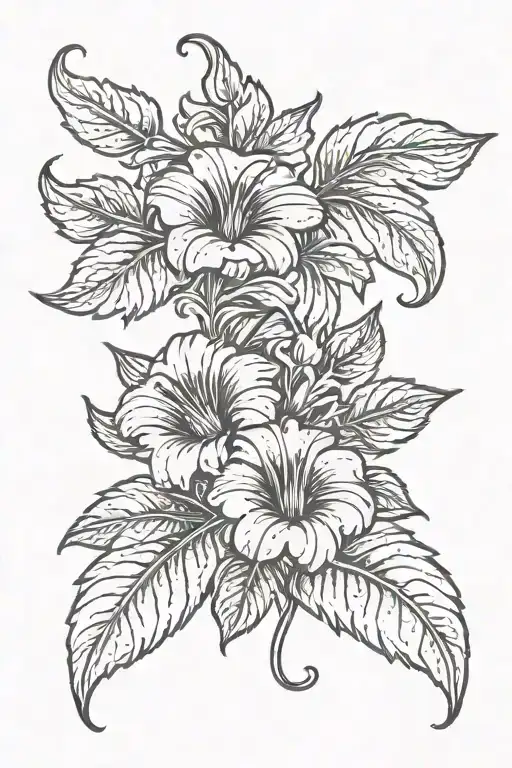 Aster Flower And Morning Glory Vine