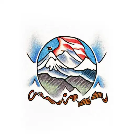 Oriole With Smokey Mountains In Background