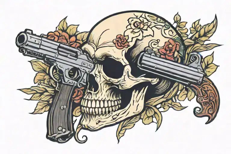 Skull With Gun
