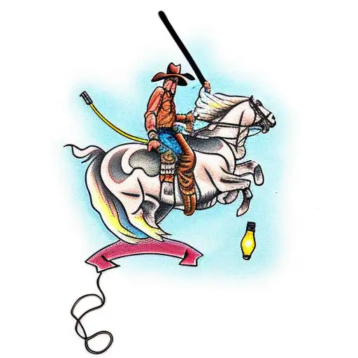 Cowboy Riding A Lighting Bolt