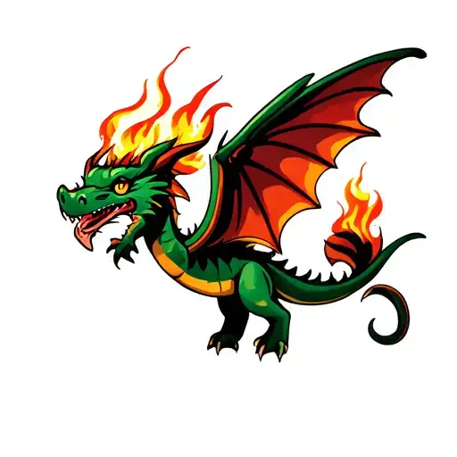 Little Flying Dragon With Fire