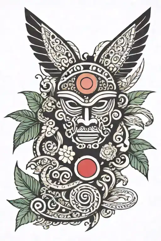 Taino Tribal Sleeve With The Word Bai