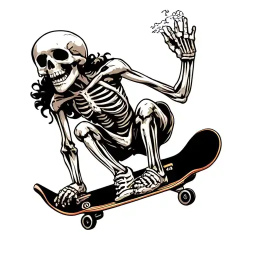 Skeleton Riding A Skateboard