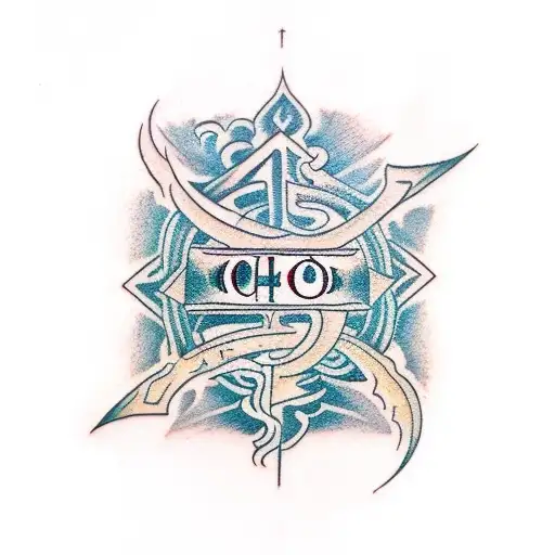 The Word Chaos Vertical In Old English Writing