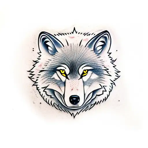 Male Wolf Protecting His Family