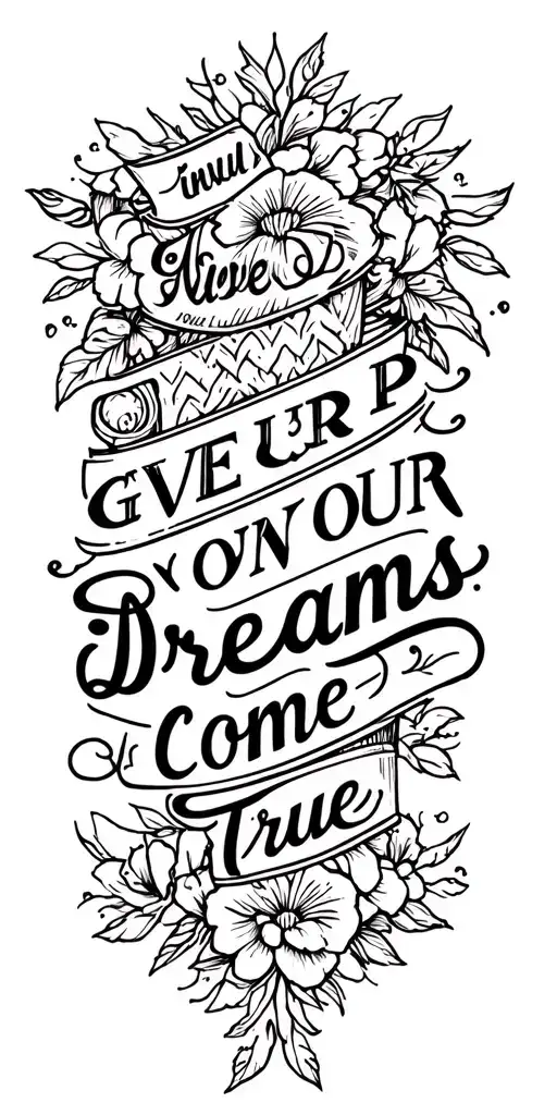 Never Give Up On Your Dreams Come True