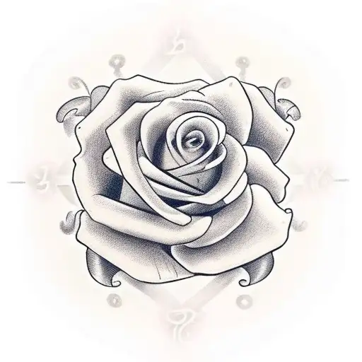 A Delicate Rose Intertwined With The Gemini Symbol To Showcase Your Love For Both