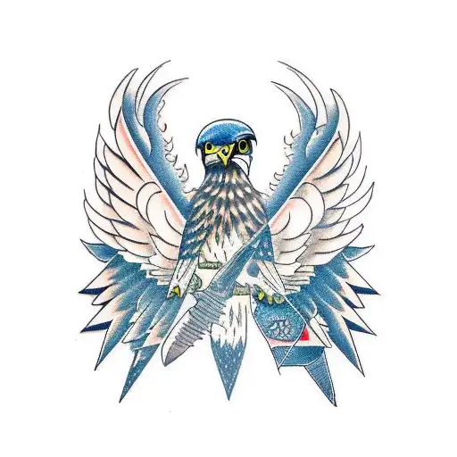 Top View Of A Hawk With Blade Wings