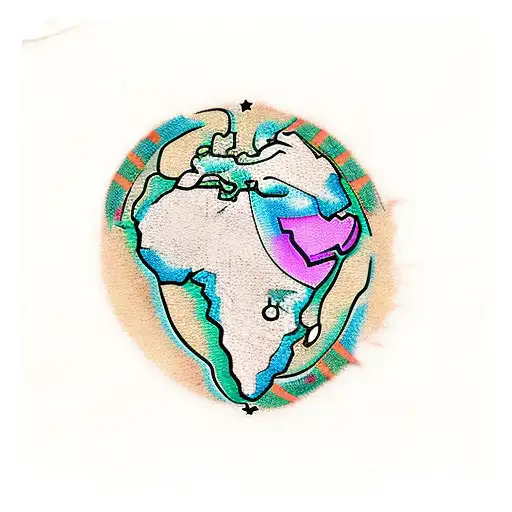 Africa Continent Filled With African Patterns