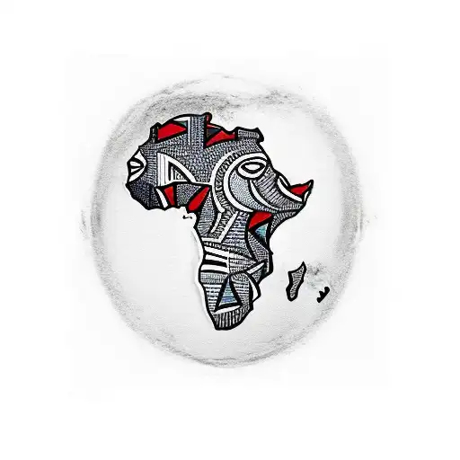 Africa Continent Filled With African Patterns