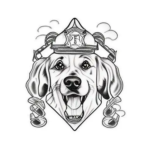 Dogs And A Fire Dept Cross