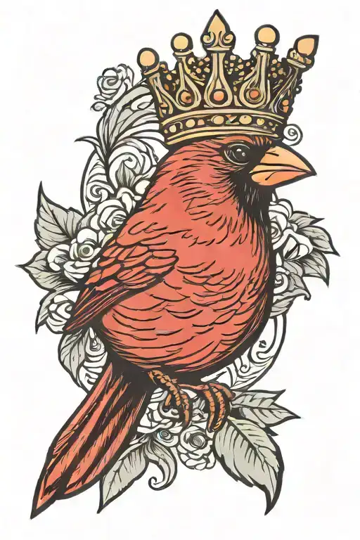 Red Cardinal Wearing Crown