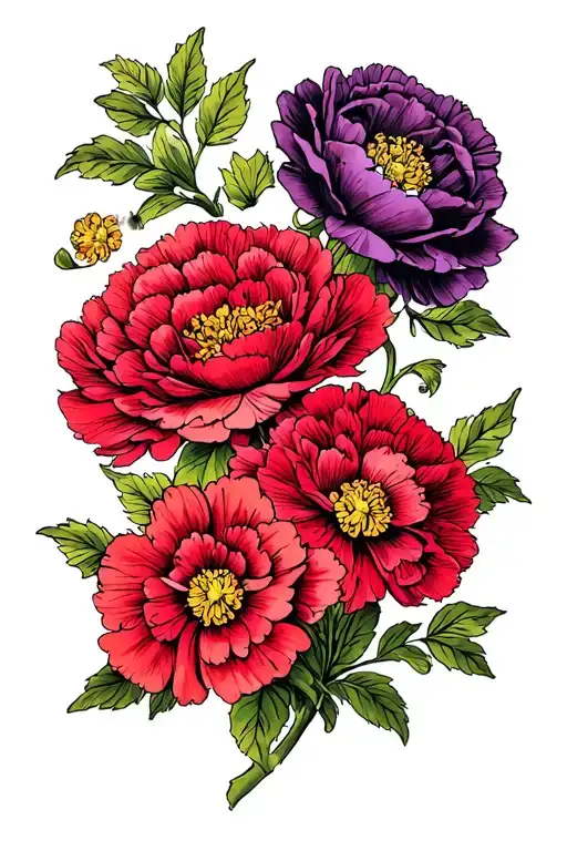 Name Victoria And Carnation Flower