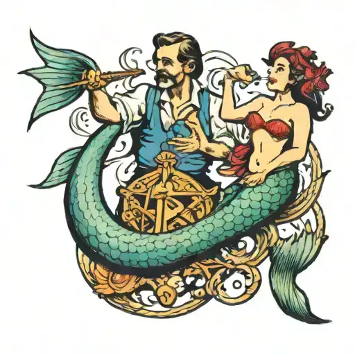 Man With Mermaid